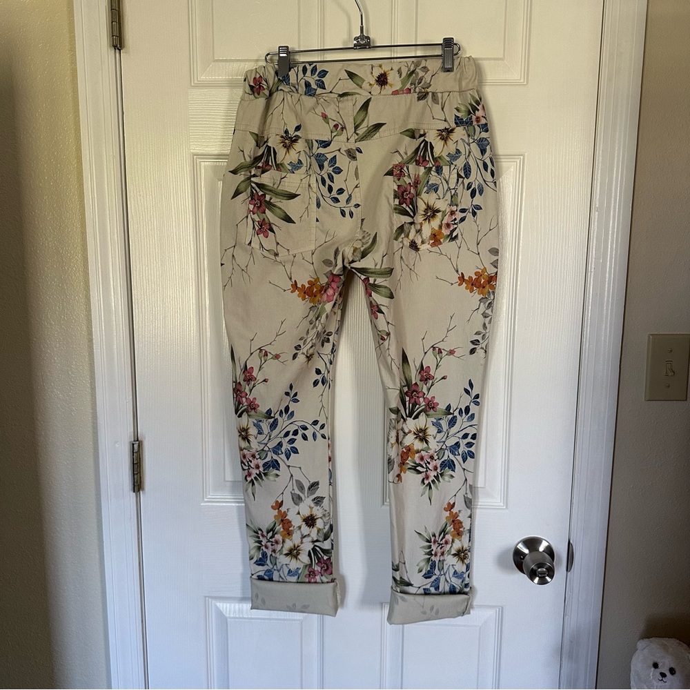 Tina Stephens Floral Print Stretch Pants